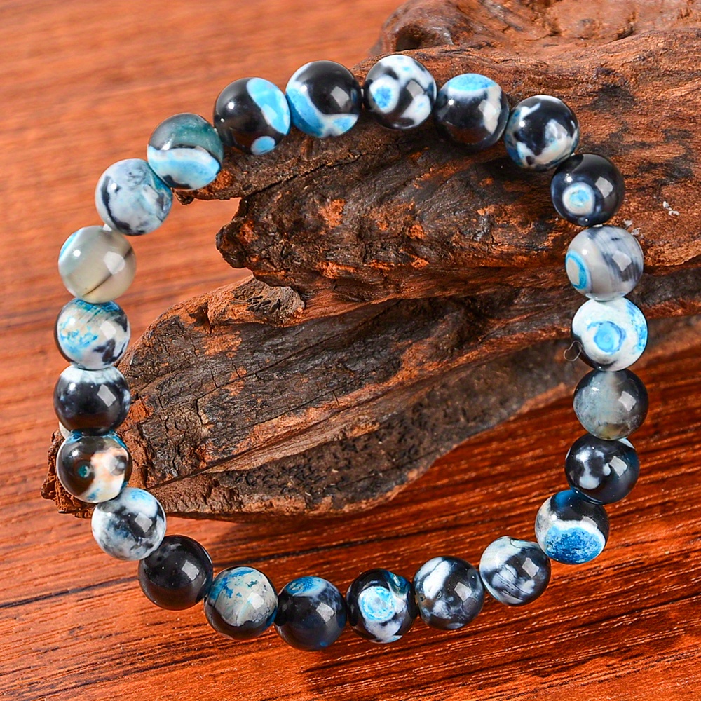 Handmade Natural Blue-fire Agate Bracelet, Casual & Special Occasions